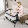 Baby Bedside Crib Folding Sleeper Bassinet Cot Bed Portable 7 Adjustable Heights