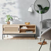 Lena Rattan TV Unit For Lounge Table Display Television Sliding Door Sideboard