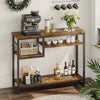 Retro Console Table for Entry Way Sideboard with 4 Tier Shelves Narrow Table