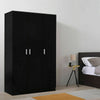 3 Door triple Wardrobe Matt Black - Bedroom Furniture Storage Cupboard UK