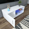 Modern TV Unit Stand Cabinet High Gloss Door and Matt body White With LED Lights