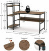 Wooden Gaming Computer Desk with Adjustable Storage Shelves Writing Study Table
