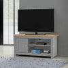 TAD | Lisbon Grey & Oak 99cm Small TV Unit Cabinet Stand Media 1 Door 2 Shelf