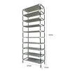 Tall 30 Pairs Shoe Rack 10 Tier Storage Boot Organiser Shelf Stand Tidy Room