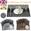 12PCS PVC Place Mats and Coasters Non-slip Washable Dining Table Placemats UK