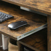 Small Desk with Shelves Keyboard Tray Computer Laptop Workstation Desktop Rustic