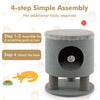 3-IN-1 Modern Cat Condo Furniture Stool Pet House Kitty Bed with Scratching Post