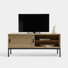 Lena Rattan TV Unit For Lounge Table Display Television Sliding Door Sideboard
