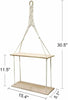 Boho Wall Hanging Shelf With Rope Tapestry Macrame 2 Tier Oak White Wood Shelves