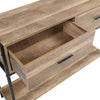 Narrow Slim Console Table Retro Wooden 2 Drawers Open Storage Shelf Hallway Desk