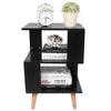 White Wooden Bedside Table Cabinet Bedroom Furniture Storage Nightstand Black