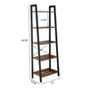 5-Tier Ladder Shelf Bookshelf Bookcase Plant Stand Book Storage Rack Metal Wood