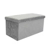 Bedroom 2 Seater Folding Storage Ottoman Seat Toy Storage Box Crushed Velvet UK