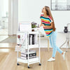 3 Tier Slim Kitchen Storage Trolley Cart Rack Tray Shelf Rolling Wheel W/ Handle