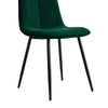 Set of 2 Dining Chair Living Room Velvet Chair with Metal Leg＆Soft Cushion Green