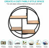 Wall Mounted Floating Shelves Metal Wood Storage Shelf Unit Display Rack Round