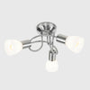 Modern Brushed Chrome 3 Way Multi Arm Flush Spiral Ceiling Spot Light Fitting