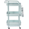 3 Tier Kitchen Trolley Cart Handle Slim Rolling Wheel Storage Basket Rack Salon