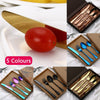 4pcs Stainless Steel Cutlery Sets Rainbow Colourful Iridescent Spoon Forks Set
