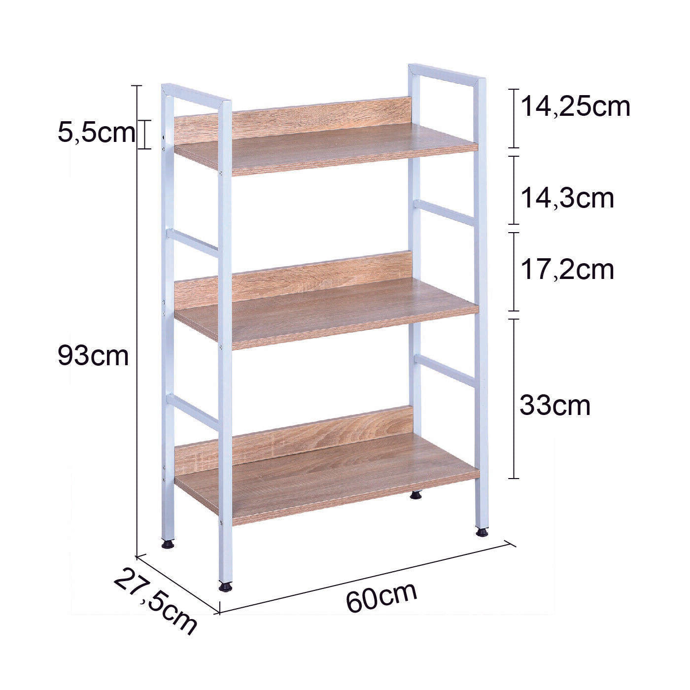 3/4/5 Tier Ladder Shelf Storage Shelving Unit Bookcase Corner Rack Display Stand