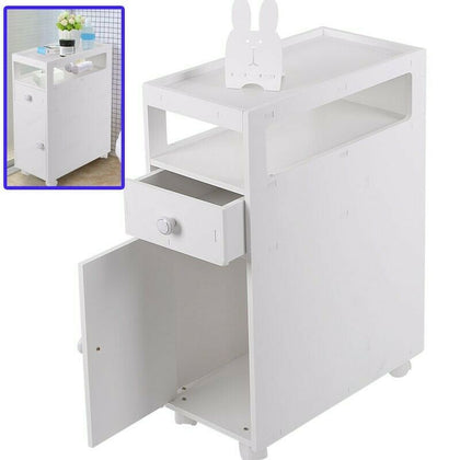 Bathroom Bedside Wooden Cabinet Unit Table Storage Cabinet With Drawers