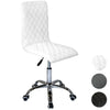 Quilted Home Office Swivel Desk Chair Small Cushioned Back Computer Vanity Stool