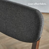 Set of 2 Nelson Dining Chairs Grey Linen-Look Seat Walnut Legs SR
