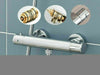 Thermostatic Shower Bar Mixer Valve Tap Bathroom Twin Bottom Chrome 1/2" Outlet