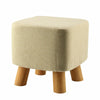 Luxury Padded Wooden Footstool Ottoman Square Round Pouffe Stool Wooden 4 Legs