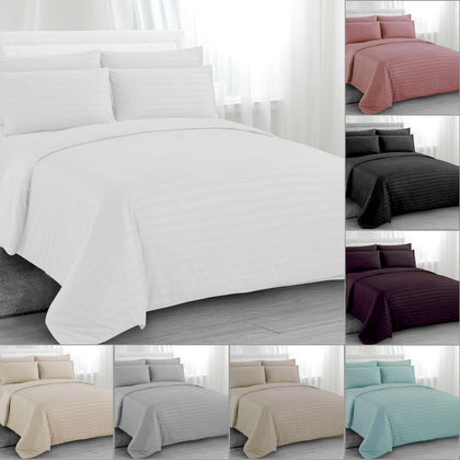 Satin Striped Duvet Quilt Cover Pillowcase/s Bedding Bed Linen Set Double