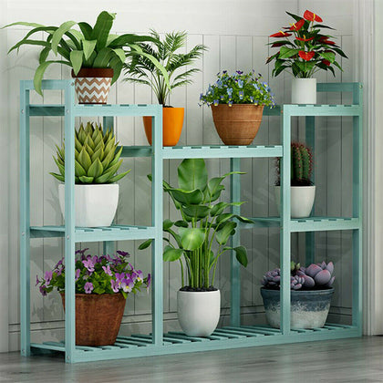 Eye-Protect Bluish Green Plant Stand Flower Pot Shelf Greenhouse Gardening Gift