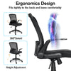 Black Office Mesh Chair Computer Desk Task Study Folding Adjustable Back Arms