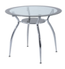 Glass Dining Table and 4 Chairs Modern Round Furniture Metal Seater Grey Set 5pc