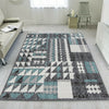 Modern Teal Rug | Cheap Rugs For Living Room | Soft Non Shedding Bedroom Carpet