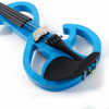 Blue 4/4 Electric Silent Violin Fiddle w/Case Bow Rosin Earphone Connecting Line