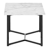 COFFEE TABLE WITH MARBLE EFFECT TOP AND BLACK METAL LEGS LIVING ROOM FURNITURE