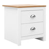 White Bedroom Bedside Table Unit Cabinet Nightstand with 2 Drawers Chest Desk UK