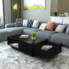 High Gloss Coffee Table With Storage Drawers RGB LED Modern Living Room Wooden