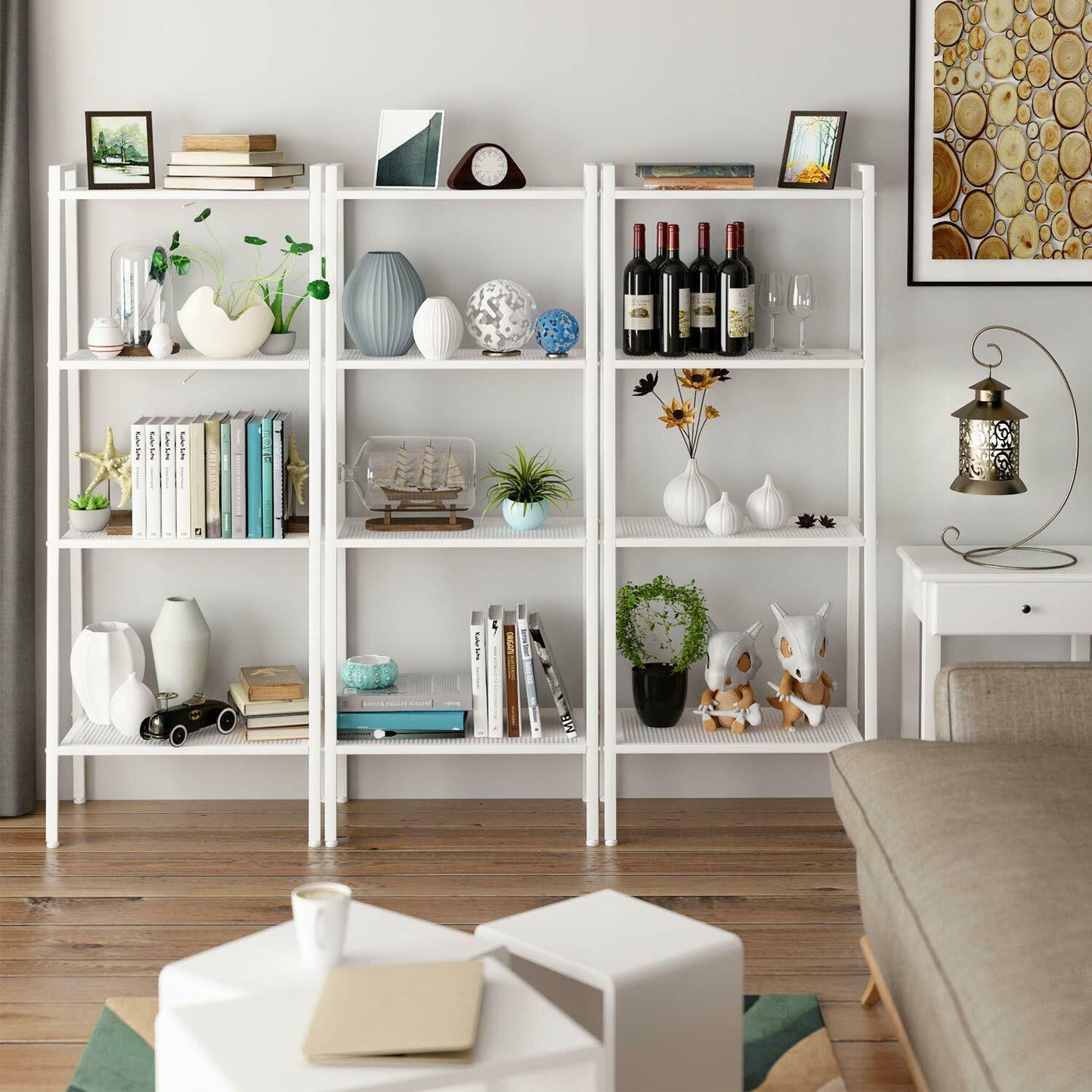 Ladder Bookshelf 4Tier Ladder Shelf Display Storage Book Plant Flower Stand