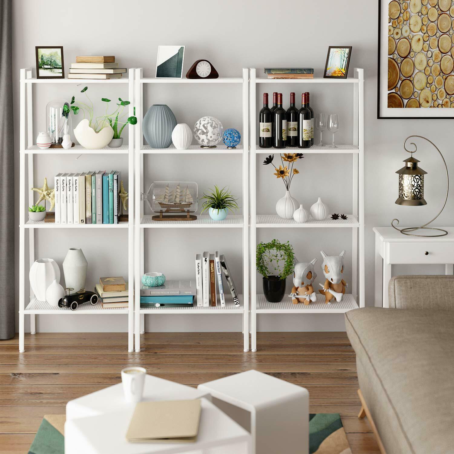 Ladder Bookshelf 4Tier Ladder Shelf Display Storage Book Plant Flower Stand