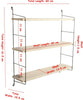 3 Tier Mounted Wall Floating Shelves.Decorative Shelf.(Black Metal & Solid Wood)