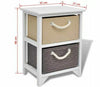 Storage Small Cabinet Bedside End Table Drawer Wood 2 Drawers Telephone Stand