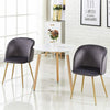 2x Retro Velvet Armchair Tub Chair Upholstered Seat with Wood Effect Metal Legs
