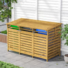 Large Triple Wheelie Bin Storage Wooden Store Cover Garden Rubbish Dustbin Shed
