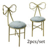 2x Dressing Table Stool Velvet Chair Bedroom Makeup Vanity Chair w/Backres //