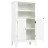 Bathroom Cabinet Floor Stand Storage Cupboard with 2 Doors Organiser Unit Wood
