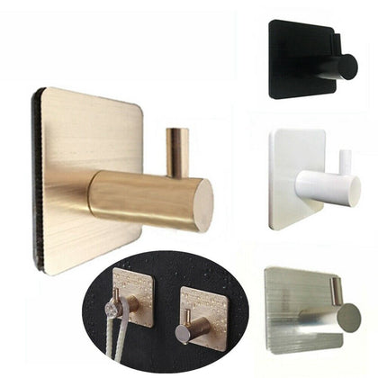 10Pc Bathroom Kitchen Doors Self Adhesive Hook Stainless Steel Stick Wall Hanger