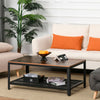 Rustic Coffee Table Industrial Style Side End Table Living Room Metal Shelf Unit