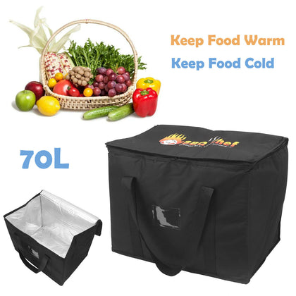 70L Large Food Delivery Insulated Bags Pizza Takeaway Thermal Warm/Cold Bag Ruck