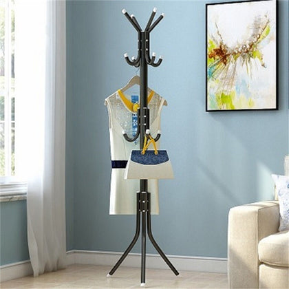 Coat Stand Coat Hat Jacket Umbrella Floor Standing Rack Clothes Hanger 12 Hooks